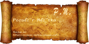 Pozsár Mátka névjegykártya